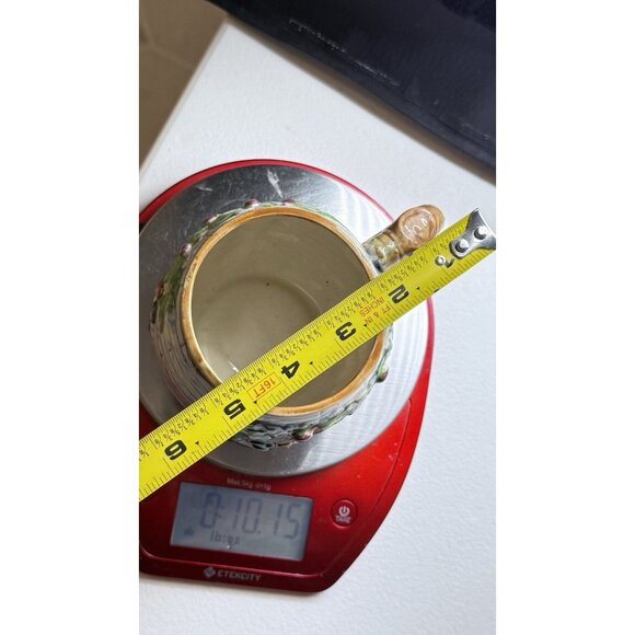 Vintage 1940’s Majolica Hand Painted Small Barrel Pitcher. Made In Japan - Picture 7 of 9